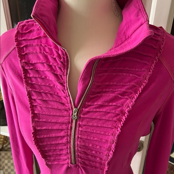 Lululemon Pink Ruffled Half Zip - Picture 9 of 10